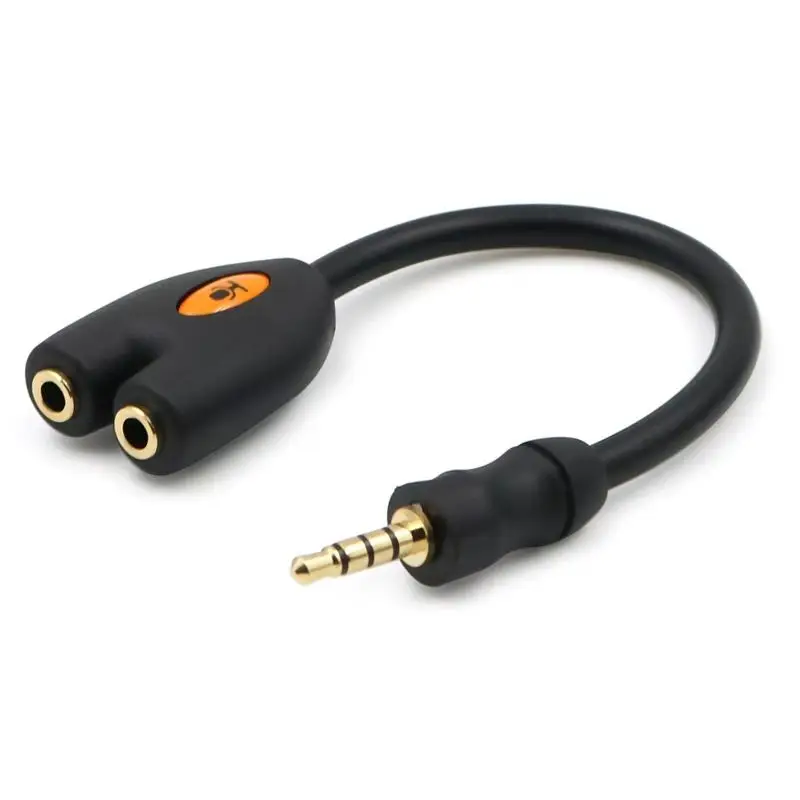 1/2 Audio Cable 3.5mm 2-In-1 Female Headphone Microphone Sound Card Dual Mobile Live Streaming Adapter Cable