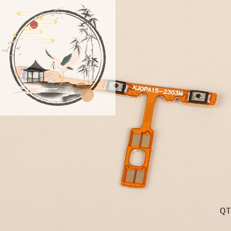 1Pcs Power ON OFF Control Key Mute Switch Volume Button Flex Cable For OPPO A15 Replace Accessories