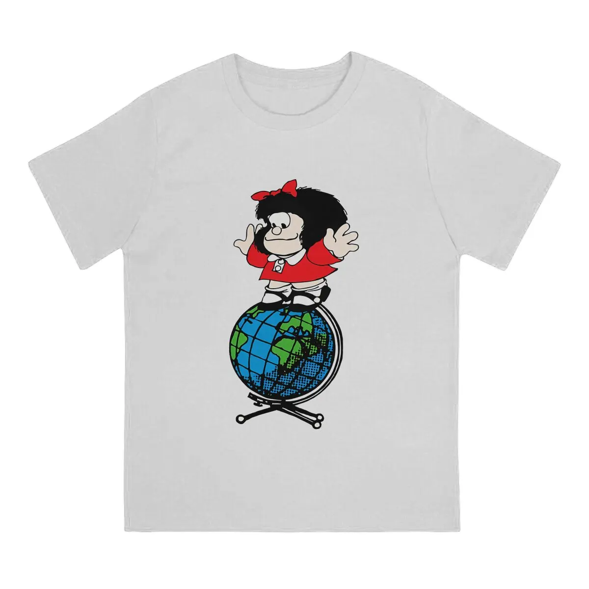 MAFALDA Above The World T Shirt Vintage Punk Men's Tshirt Polyester Streetwear