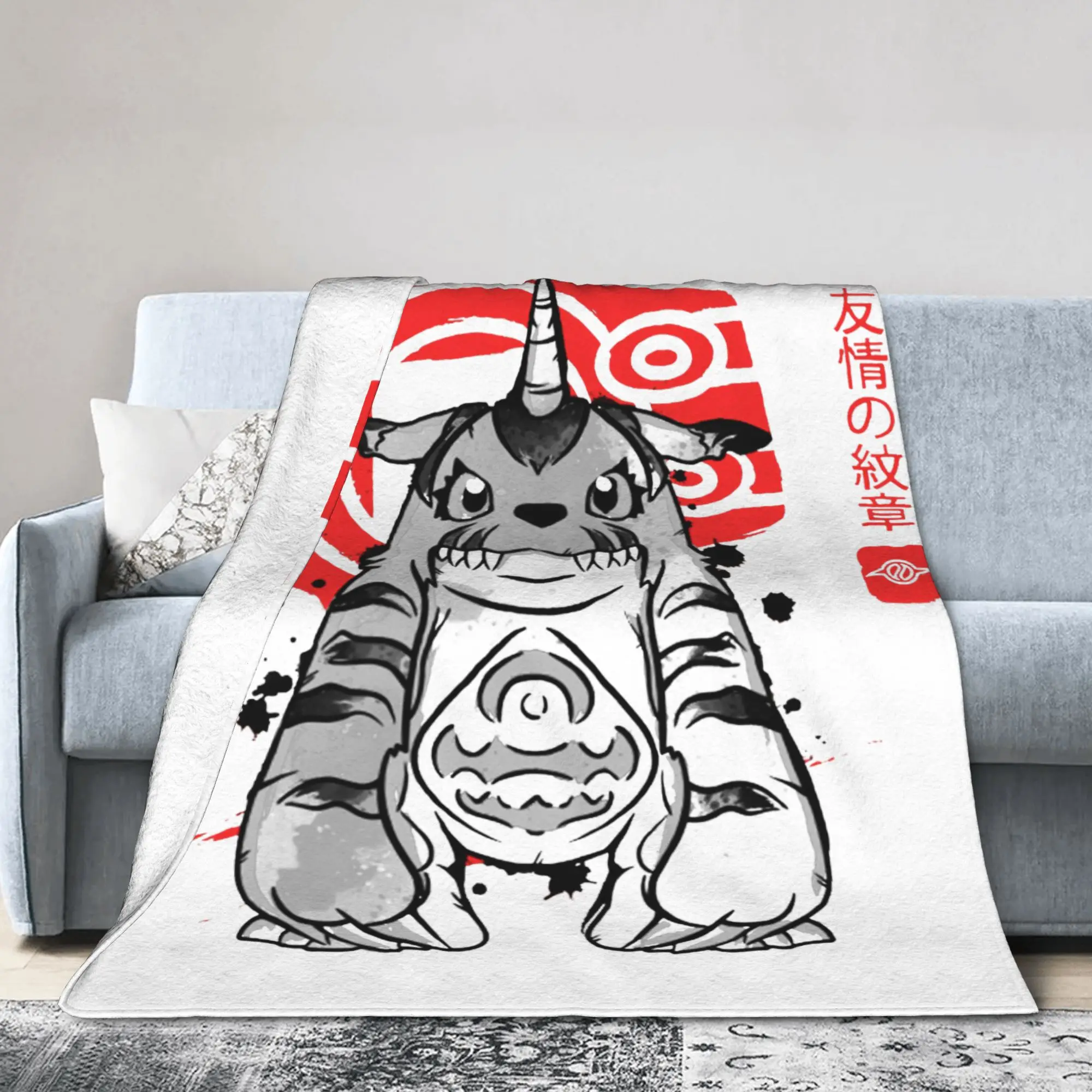 Friendship Sumi-e Blanket Cover Digimon Nostalgic Anime Flannel Throw Blankets Bed Sofa Portable Ultra-Soft Warm Bedspreads,