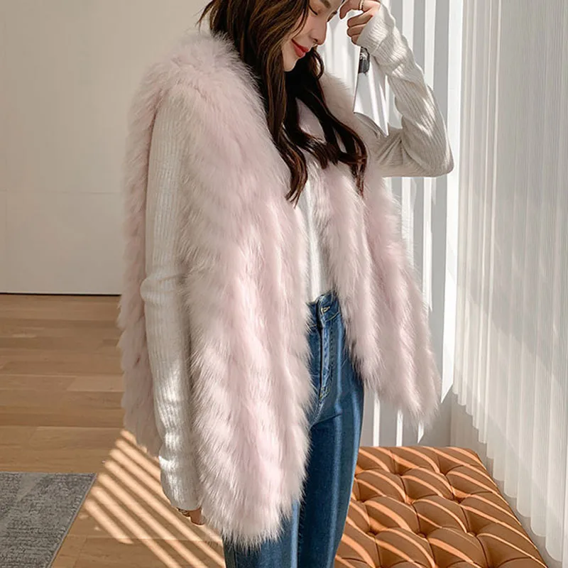 Autumn Winter Fur Vest Women Thicken Warm Plush Sleeveless Jackets Female Mid Long Waistcoat Woman clothing outwear