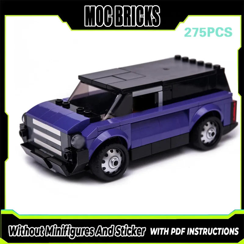 

Speed Racing Car Model MOC Building Bricks Purple Van Transport Modular Technology Gifts Holiday Assemble Children Toys Suit