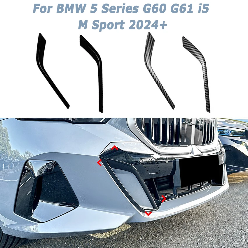

Car Front Splitter Trim for BMW 5 Series G60 G61 i5 M Sport 2024+ Black Warrior-style Strip Wind Knife Car Accessories Parts