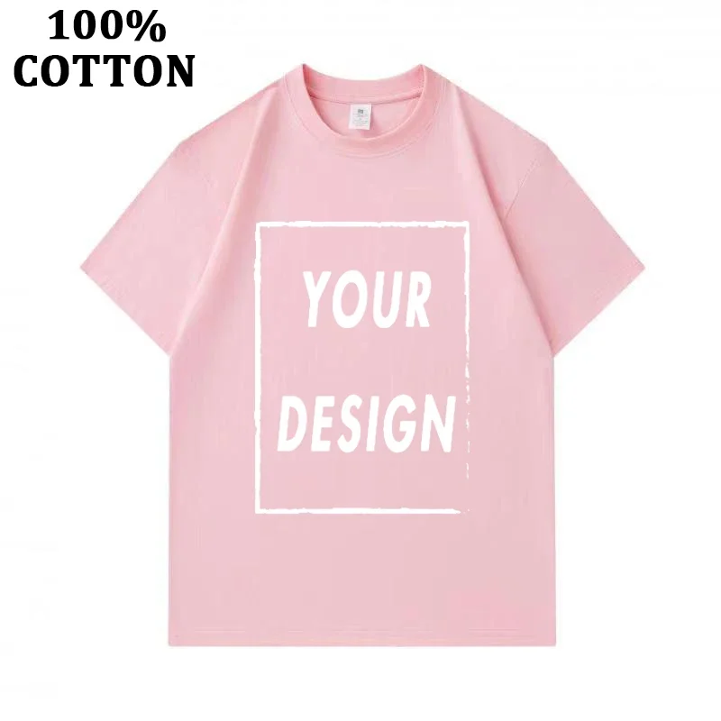 100% Cotton Personalized Short Sleeve Solid Color O-neck Soft T-shirt Men Tops Tee Customized Your Design Printed Unisex T Shirt image 4