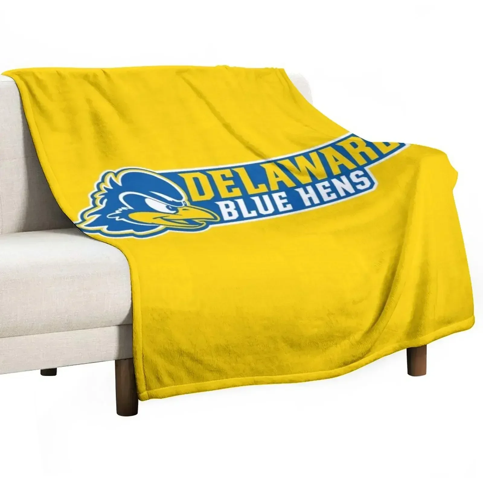 

Delaware Fightin' Blue Hens Throw Blanket Vintage Decorative Sofa Decoratives Hairy Blankets