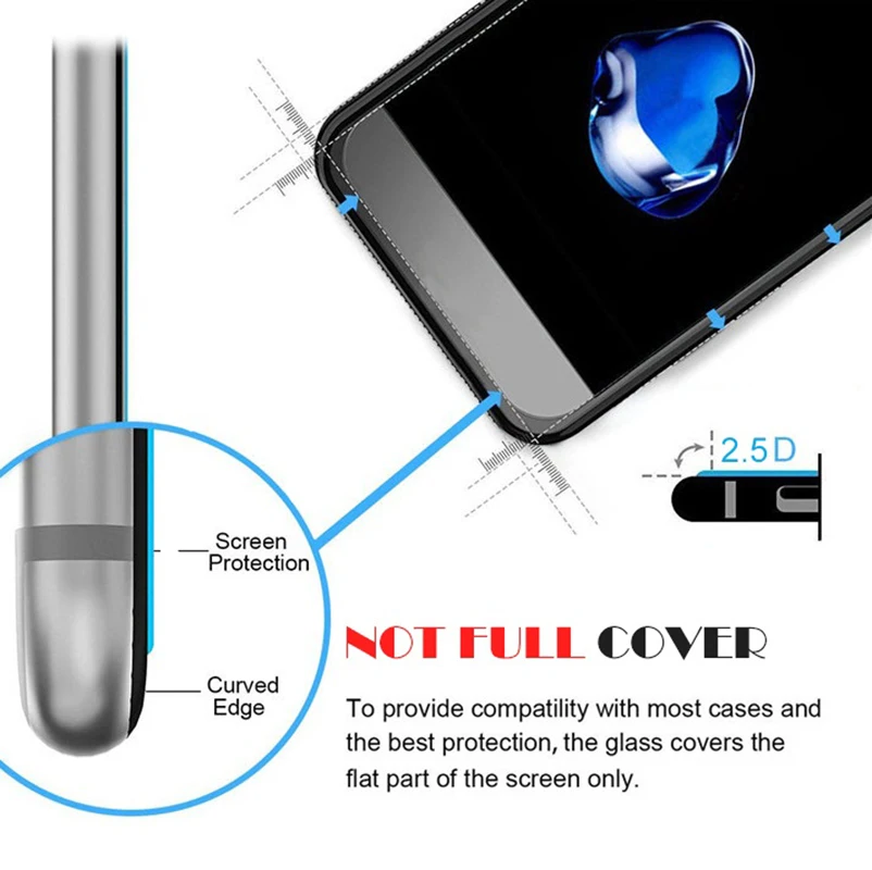 Para Huawei P40 lite E, vidrio templado protector para Huawei Y7p ART-L28, ART-L29 6.39", protector de pantalla, película de vidrio para teléfono 4