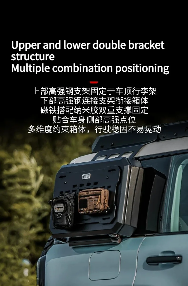 For GWM Tank 300 2026 Car Side Backpack Storage Box Off-road Frame Side Window Hanging Board Storage Rack Car Accessories detail image 4