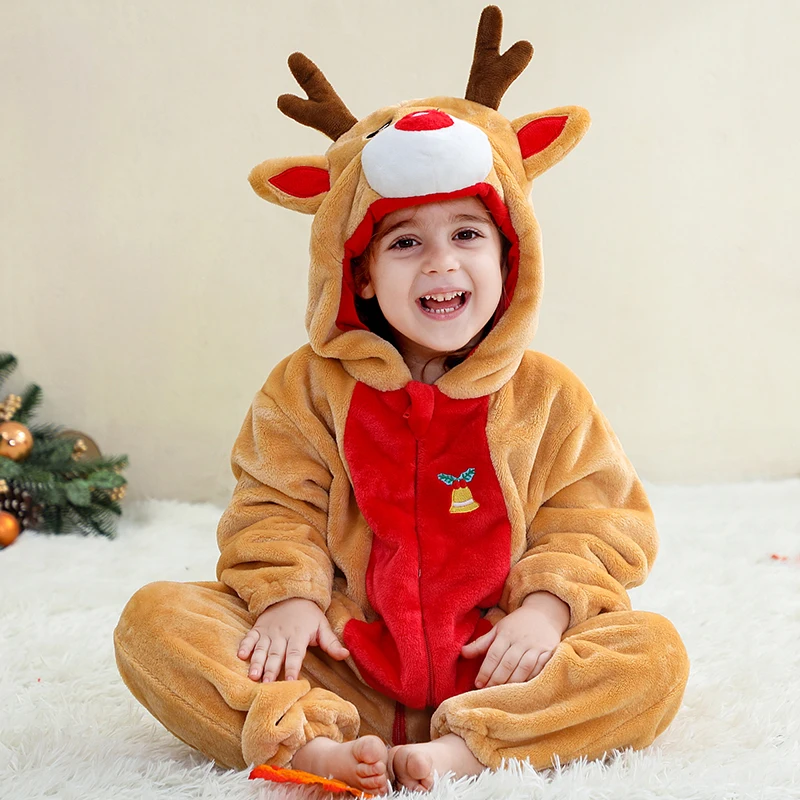 MICHLEY Karneval Baby Strampler Flanell Cosplay Kleinkind Säugling Kleidung Overall Bodysuits Jumpsuit Kostüm für Mädchen Jungen – Detail 36
