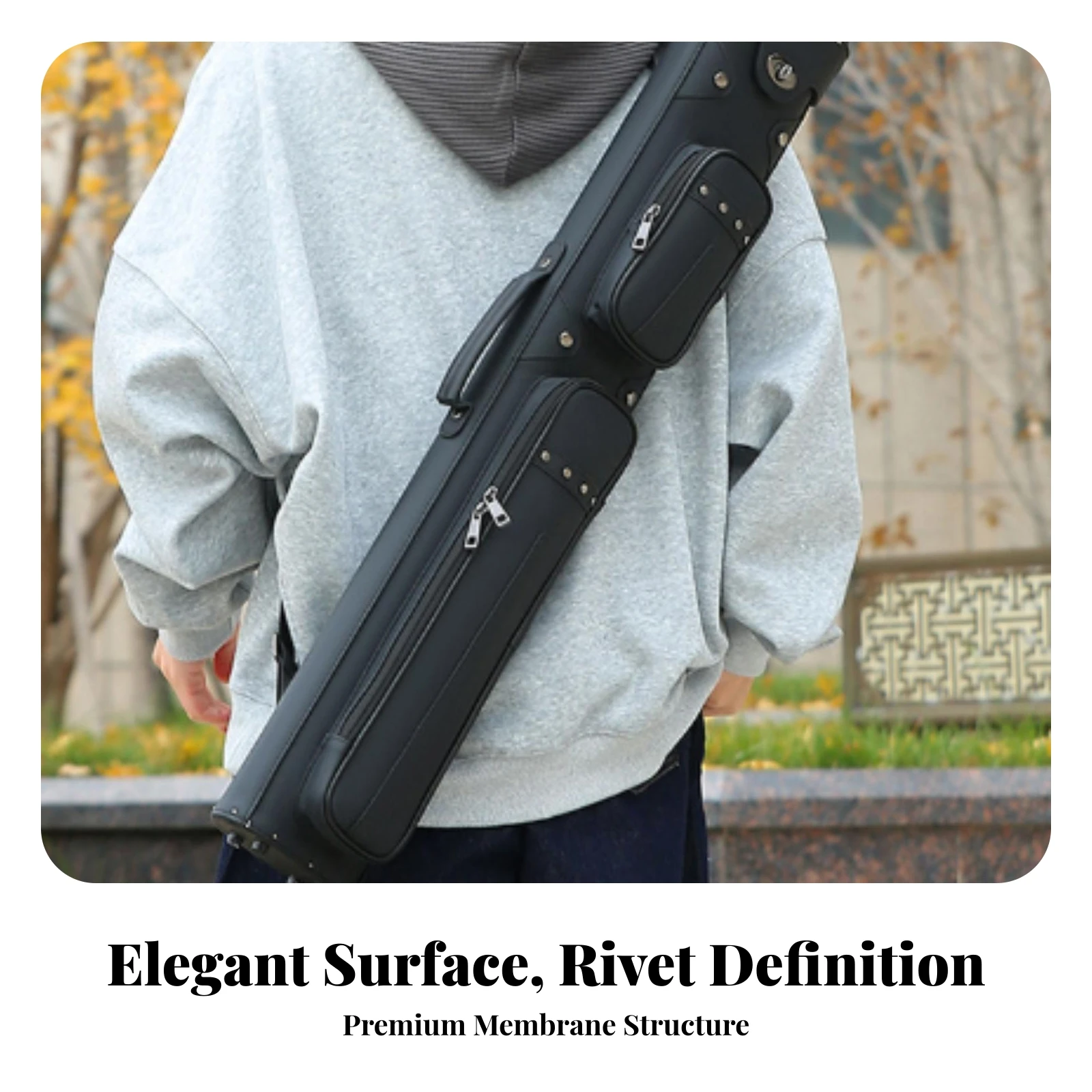 Pool Cue Case Structured Billiard Cue Case Slim Adjustable for Travel, Tournaments