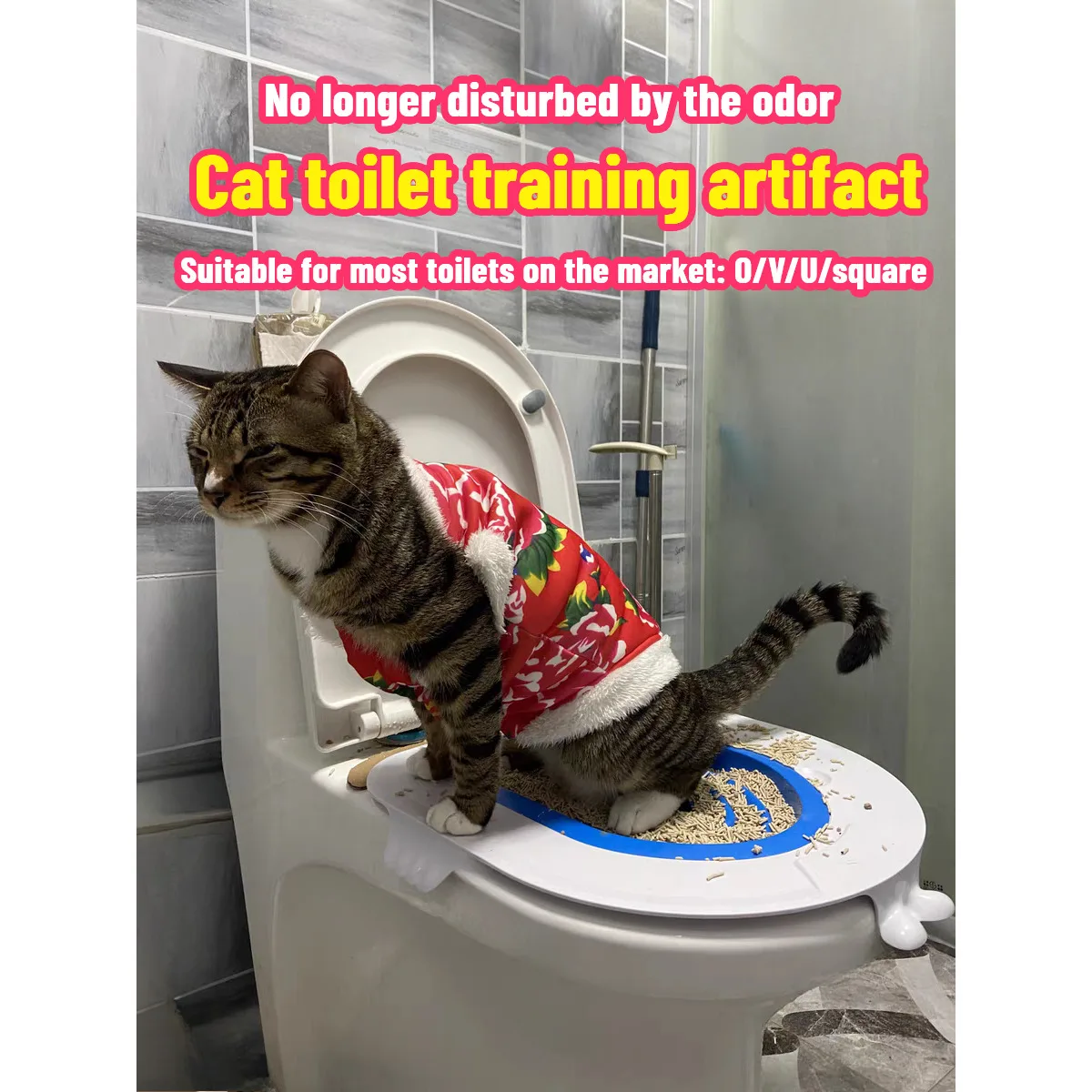 

Reusable Plastic Toilet Training Kit for Cats, Toilet Trainer, Toilet for Puppy, Cat Litter Mat, Cleaning Product, Best