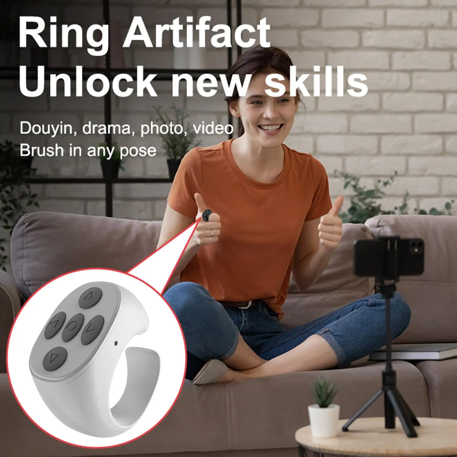 2x - وحدة تحكم حلقة التحكم عن بعد للهاتف لتحويل الصفحات لجهاز التحكم عن بعد