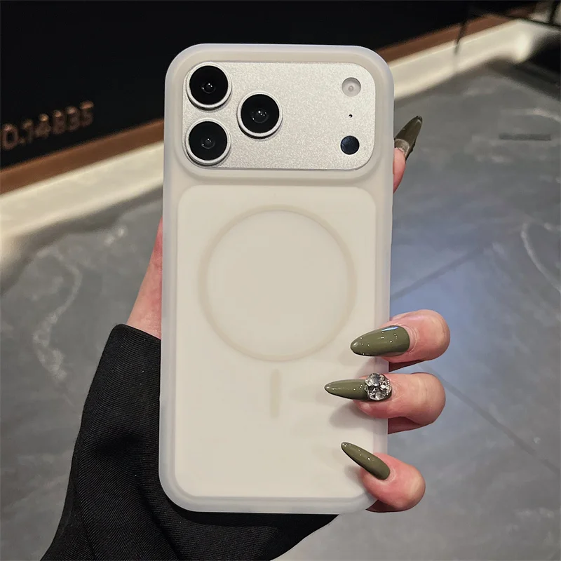 

Jelly Silicone Magnetic Phone Case For iPhone 15 16 17 Pro Max For Magsafe Wireless Charging Candy Colors Matte Shockproof Cover