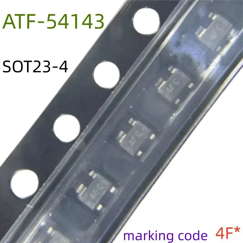 

ATF-54143 SOT343 Low Noise Enhancement Mode Pseudomorphic HEMT in a Surface Mount Plastic Package marking code 4F*