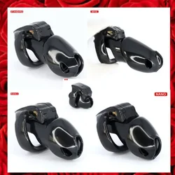 Black Plastic Chastity Device HT V4/Chastity Cock Cage for Male/ Chastity Belt/Plastic Chastity Sex Toy/Device with Four Rings