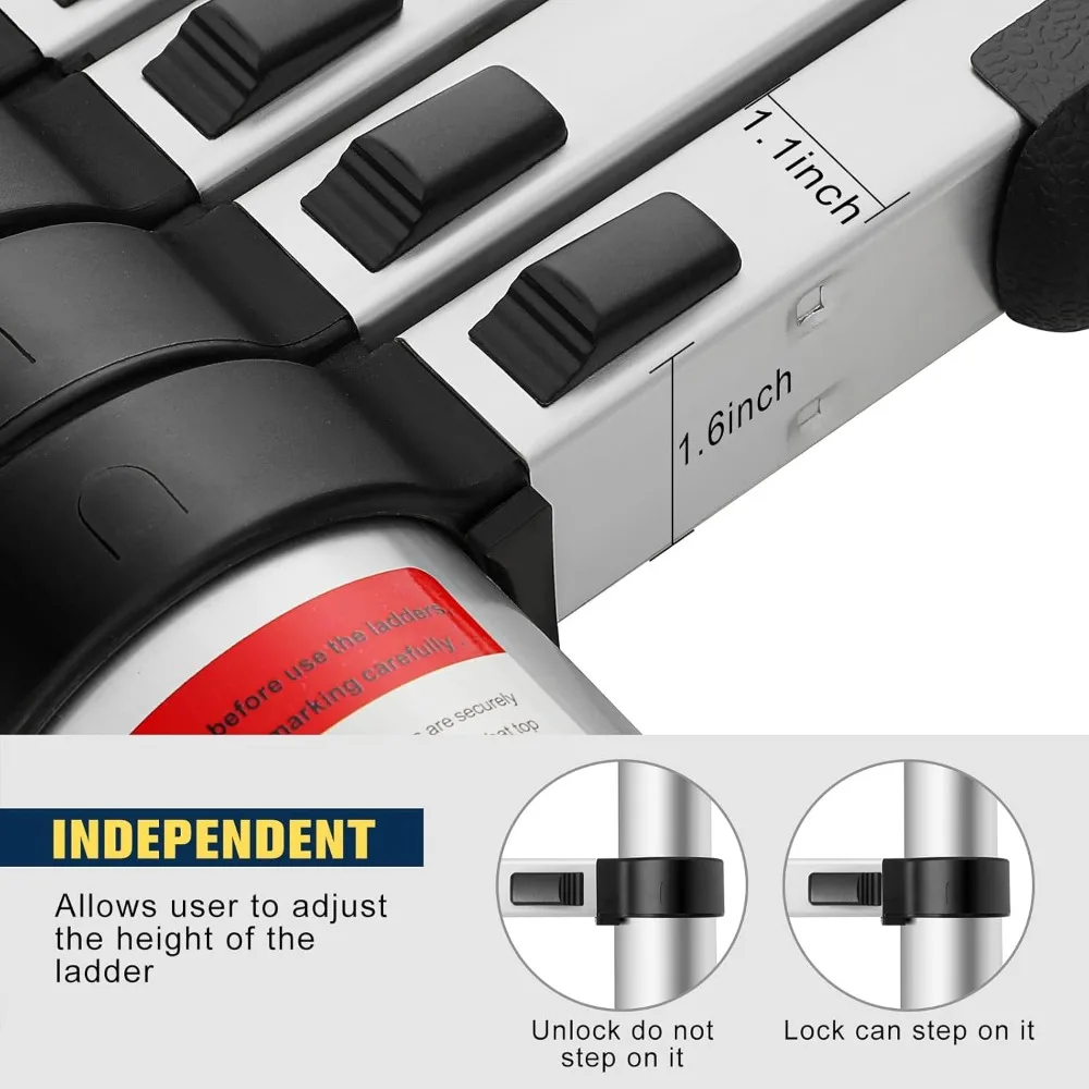 20.3FT Telescoping Ladder, Telescopic Extension Ladder, Aluminum Alloy Folding Ladder Portable Multi-Purpose for Indoor Outdoor