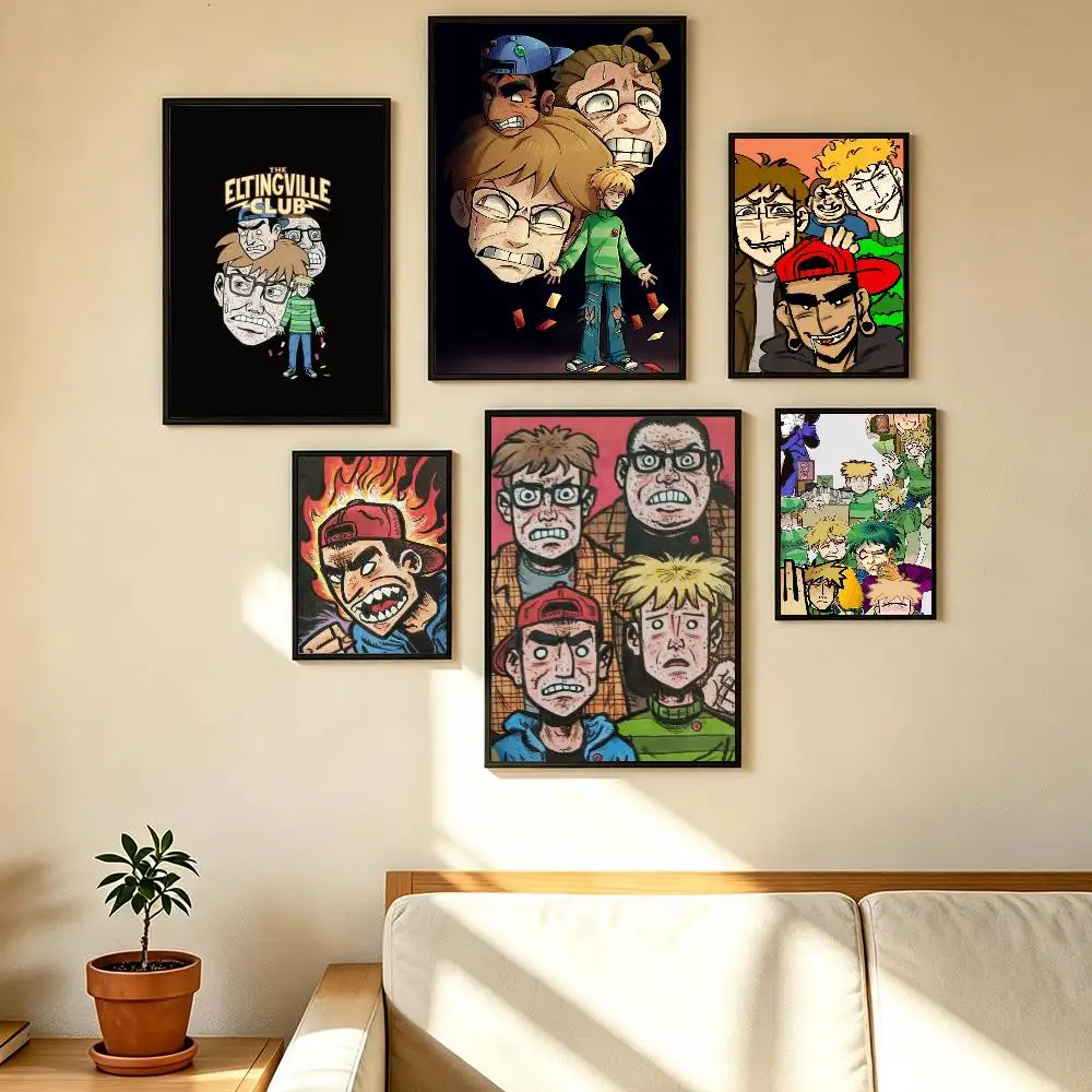 The E-Eltingville C-Club Poster High Quality Dorm Living Room Aesthetic Wall Decoration Painting Stickers Gift