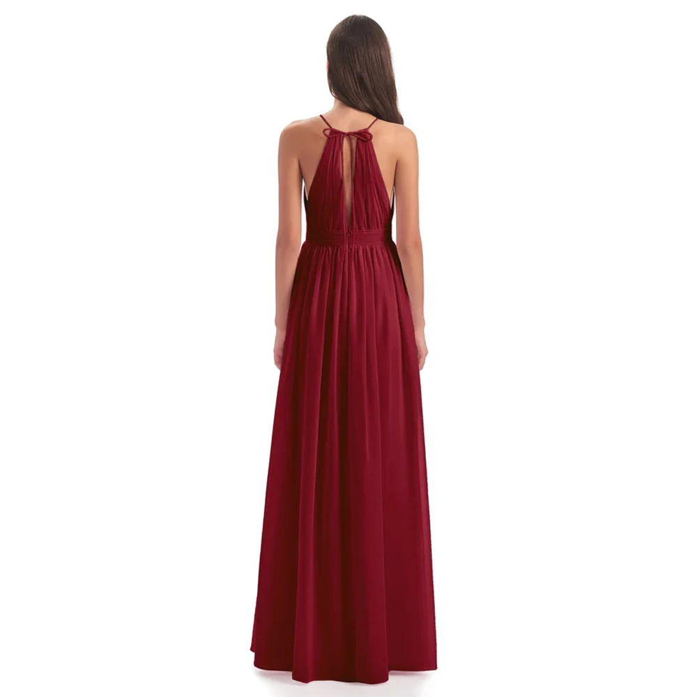 Sukienki na zamówienie w stylu retro z kokardą, drapowanym szarfą, o kroju A-line, z dekoltem halter, długie, na specjalne okazje, wykwintne rozmiary dostępne, pasujące kolory.