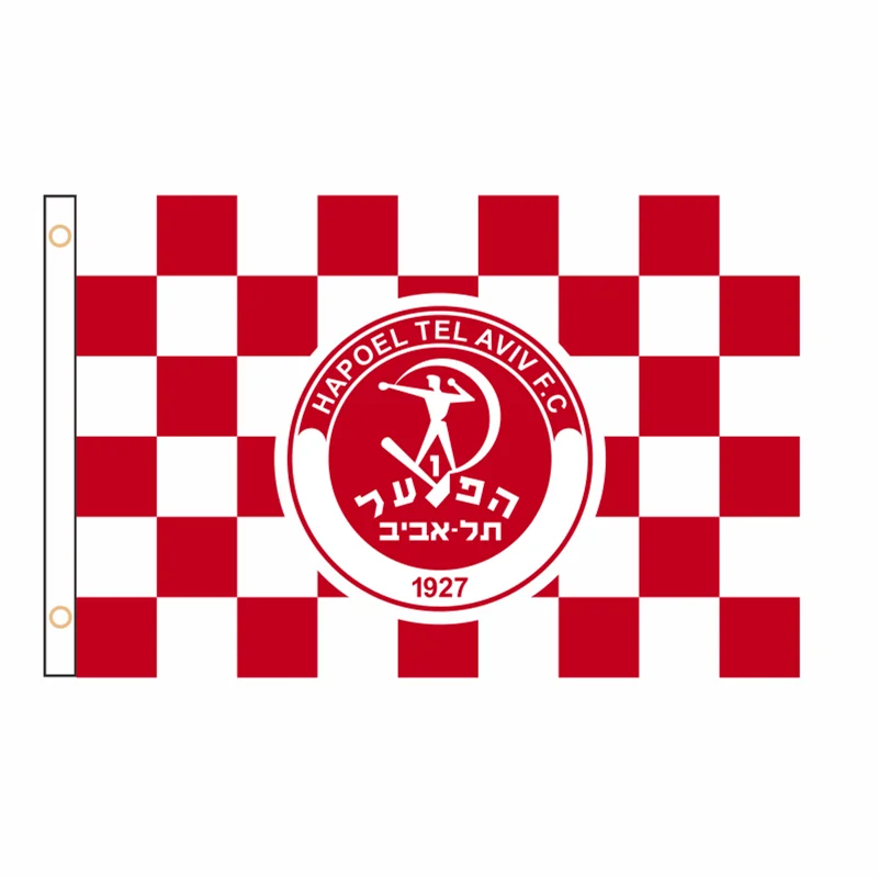 Custom Banner FC Hapoel Tel Aviv Flag Banner 2ft*3ft 3ft*5ft  Celebration a Sign Of High Quality And Outdoor Decoration QZ-008