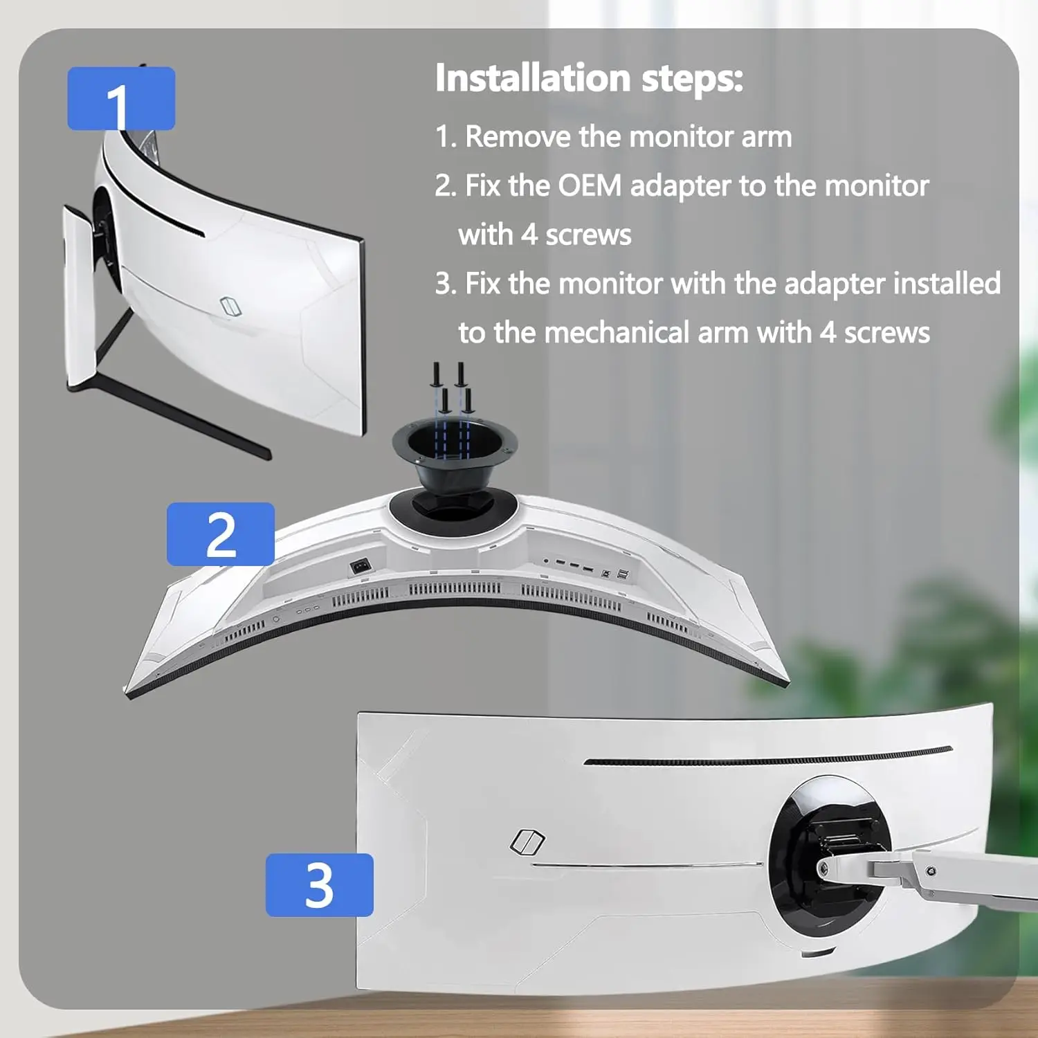 Brand NEW Odyssey G9 Wall Mount Adapter Bracket is Only Compatible with Samsung 49” Neo Odyssey G9 Curved Monitor C49G95T