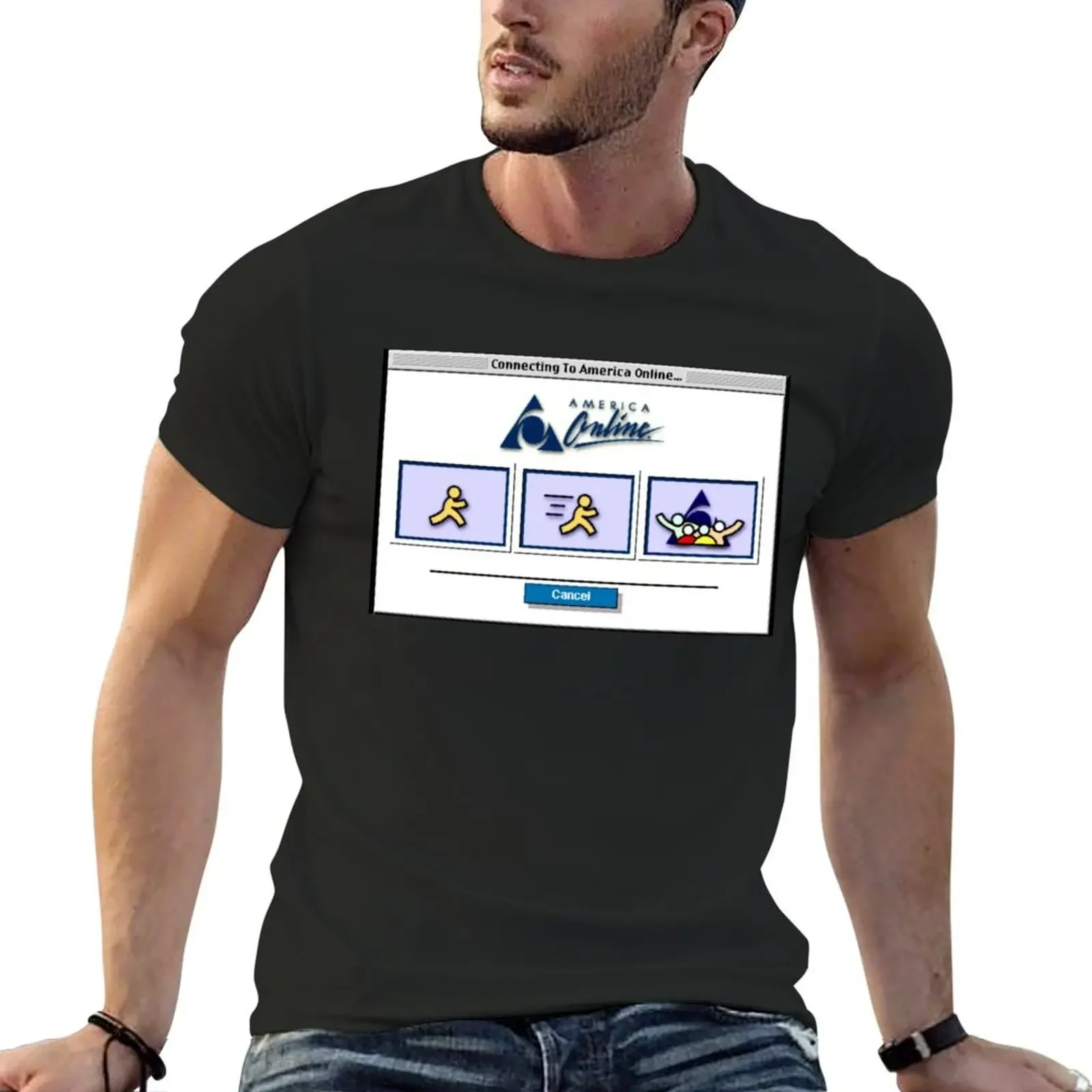 Connecting to AOL T-Shirt summer clothes shirts graphic aesthetic clothes plus sizes t shirts men