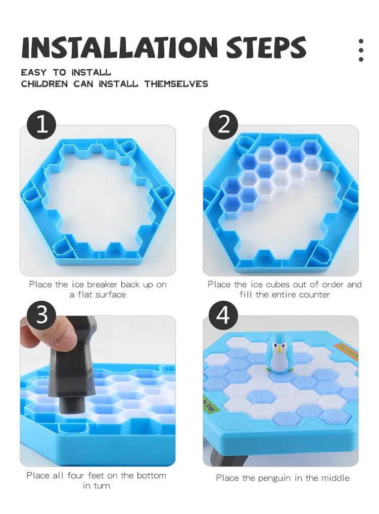 Pinguin-Eisbrecher-Tischspiel, interaktives Puzzle-Spielzeug für Eltern und Kinder, Partyspiel für Kinder, Familienspiele, Geburtstagsgeschenk-Spielzeug – Detail 8