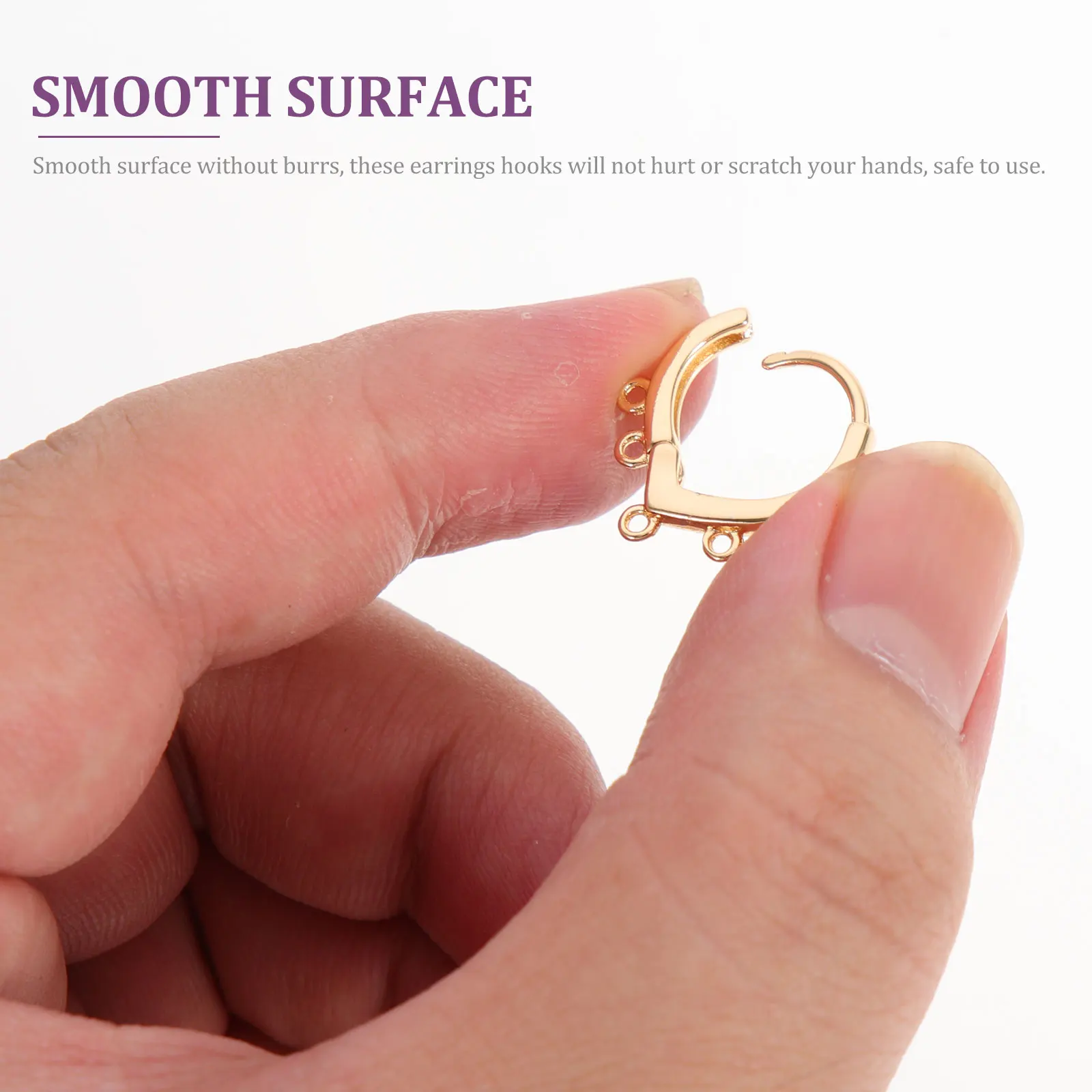 

10pcs Earring Hooks DIY Accessories 14k Gold Plated Long Lasting Color Smooth Surface Safe Sterling Silver Dangle Earring