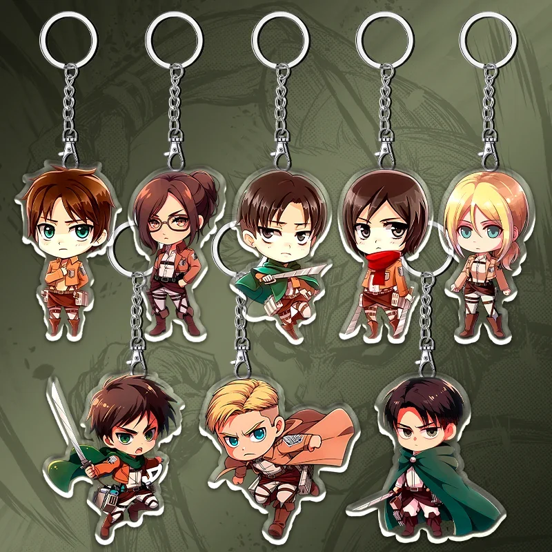 Llavero Acrílico de 12 cm de Ataque a los Titanes, Ackerman, Arlert, Eren, para Mochila Escolar, Decoración de Anime Shingeki No Kyojin, Regalo