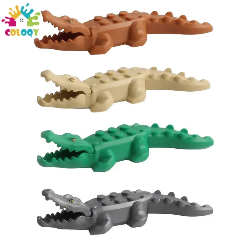 New Buiding Block Animal Shark Leopard Crocodile Dog Bear Ornament Model Assembly Children's Building Block Bag Wholesale Gift