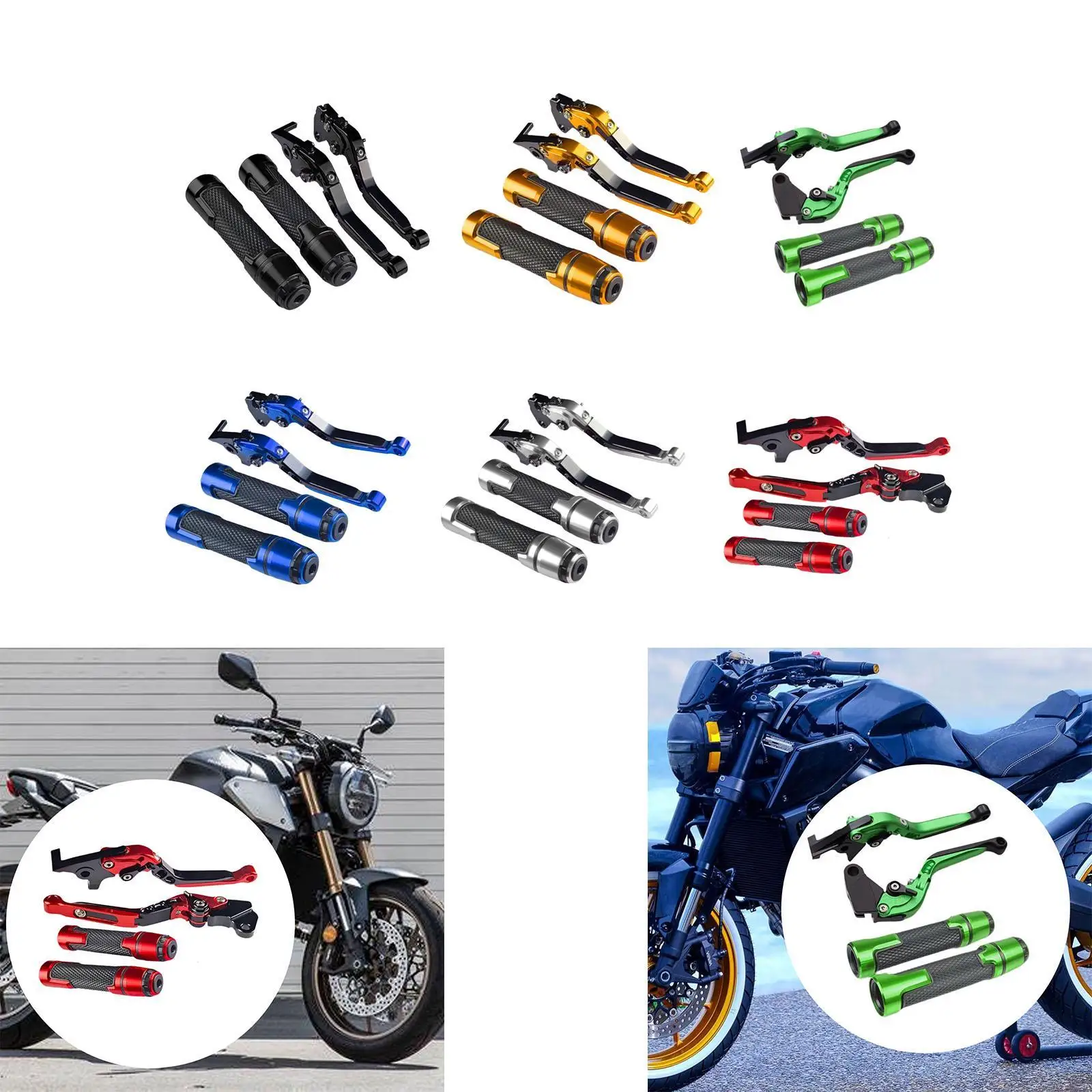 

Motorcycle Clutch Brake Levers Set Foldable Sturdy Replaces High Reliability Expandable Handlebar Hand Grips for CBR650R