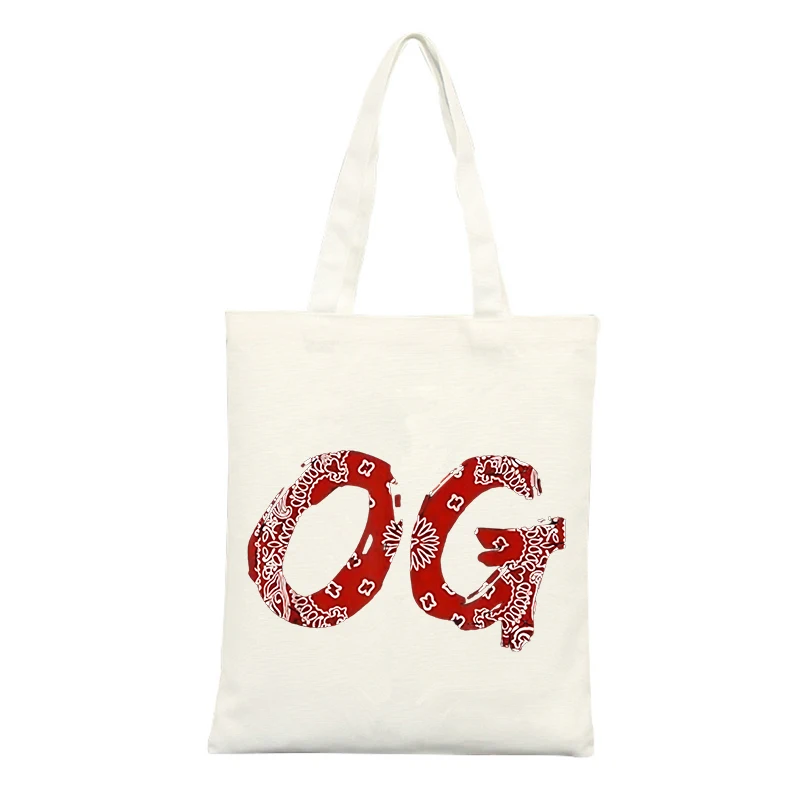 Canvas Tote Bag with Bandana Pattern Letter Print, Urban Style for Casual Daily Use