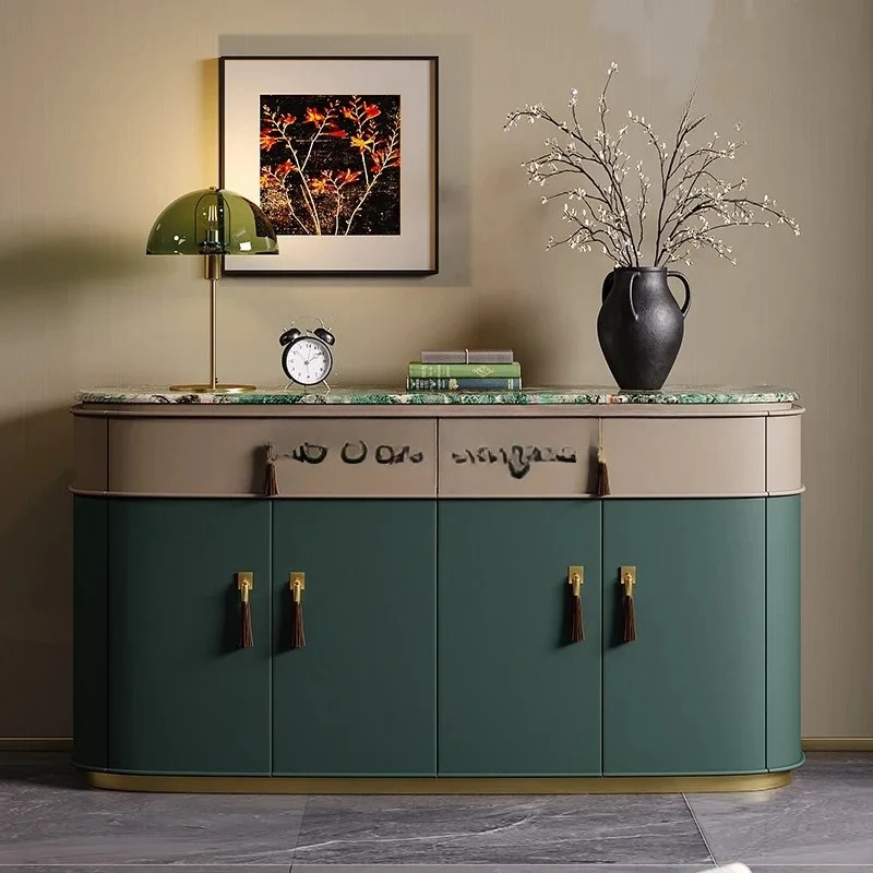 

Light luxury dining side cabinet storage Italian post-modern marble high-end entrance shoe cabinet