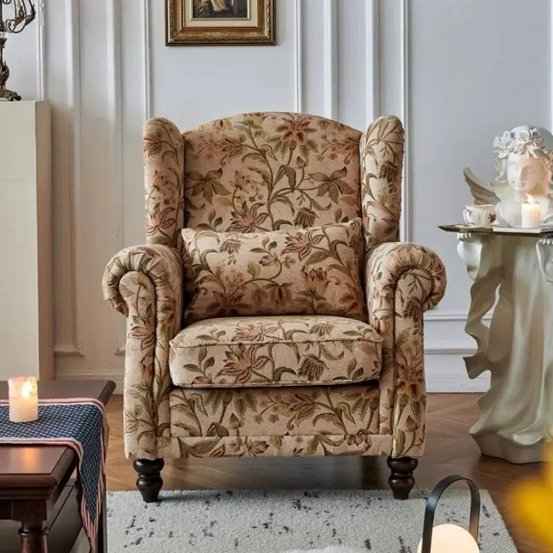 

Decor Classic Living Room Chairs High Back Comfy Wooden Luxury Ergonomic Sofa Chair Lazy Nordic Sillones Individuales Furniture