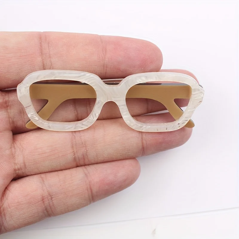 Acrylic Glasses Shaped Brooches, Vintage Style Simple Design, Clothing Accessories, Fashion Gifts For Women