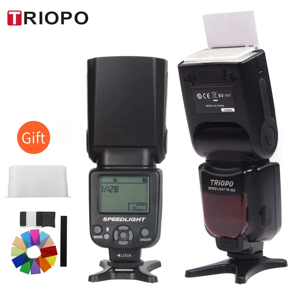 Triopo TR-950 Flash Light Speedlight Speedlite Universal for Fujifilm Olympus Nikon Canon 650D 550D 450D 1100D 60D 7D 5D Camera