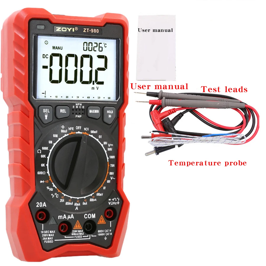 ZOYI ZT-980L digital inductor capacitor high precision multimeter