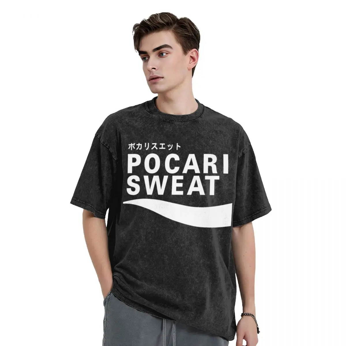 

Pocari Sweat Japanese Logo T-Shirt anime rapper graphic tees men t shirts high quality