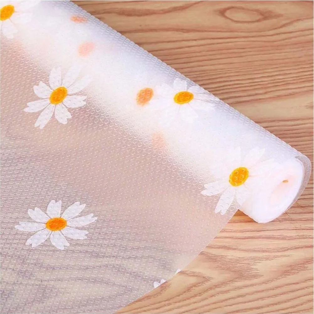 30 x 45cm Floral Table Mats EVA Set of 6 Waterproof Drawer Liners for Kitchen Cabinet Shelf Shoe Rack Organizer