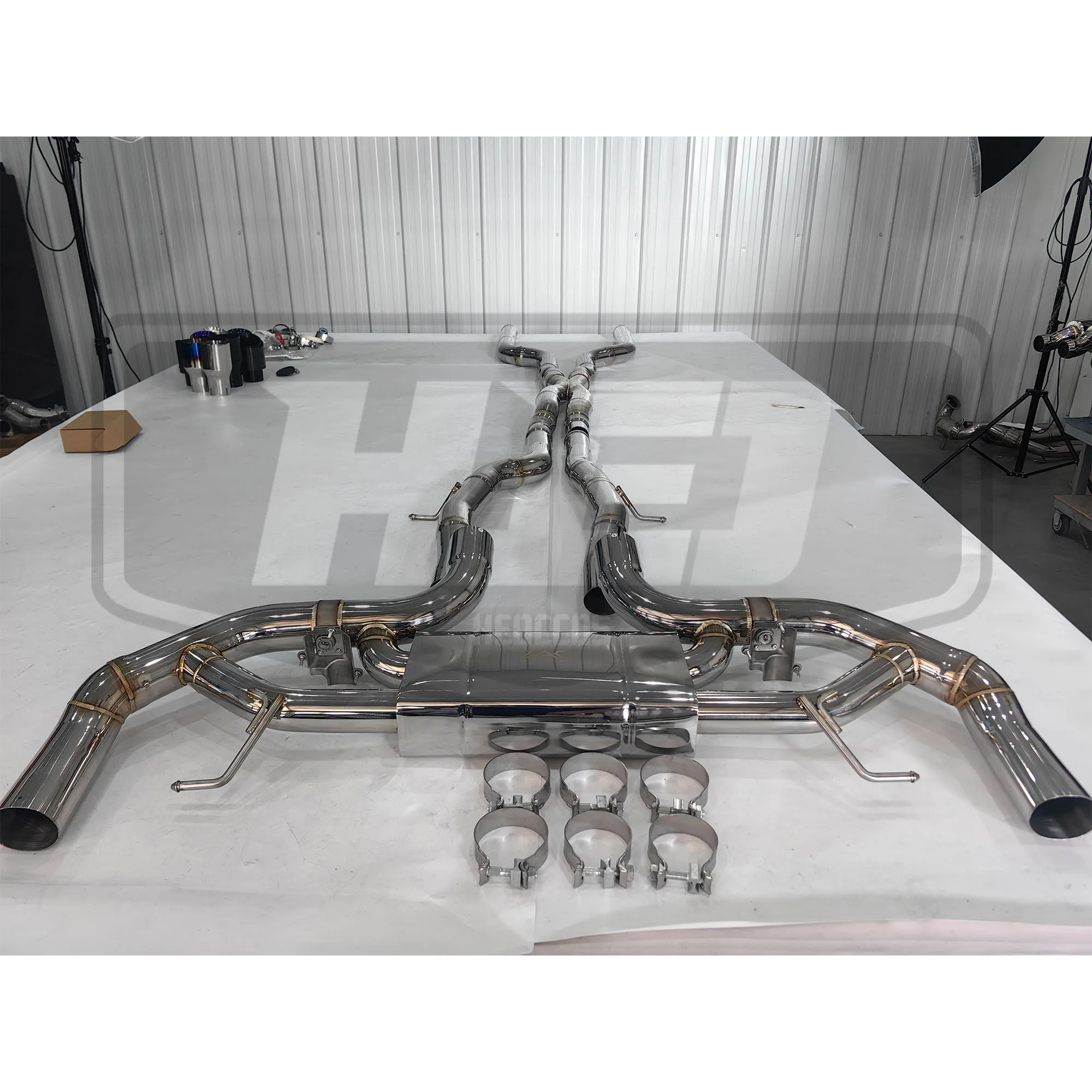 HEO Stainless Steel Valved Catback Exhaust Assembly For Mercedes Benz GLE63 ML63 W166 2015~2019 Muffler Fitting Parts