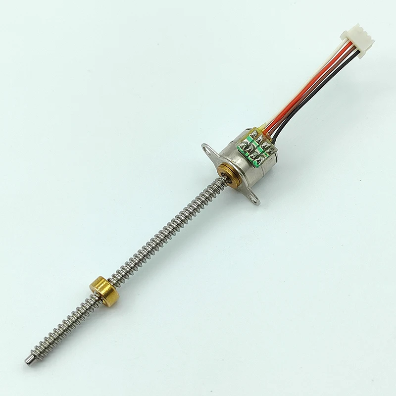 50mm Stroke Mini 10mm Precision Linear Stepper Motor DC 5V 2-Phase 4-Wire Stepping Motor Long Lead Screw Rod Slider Moving Nut