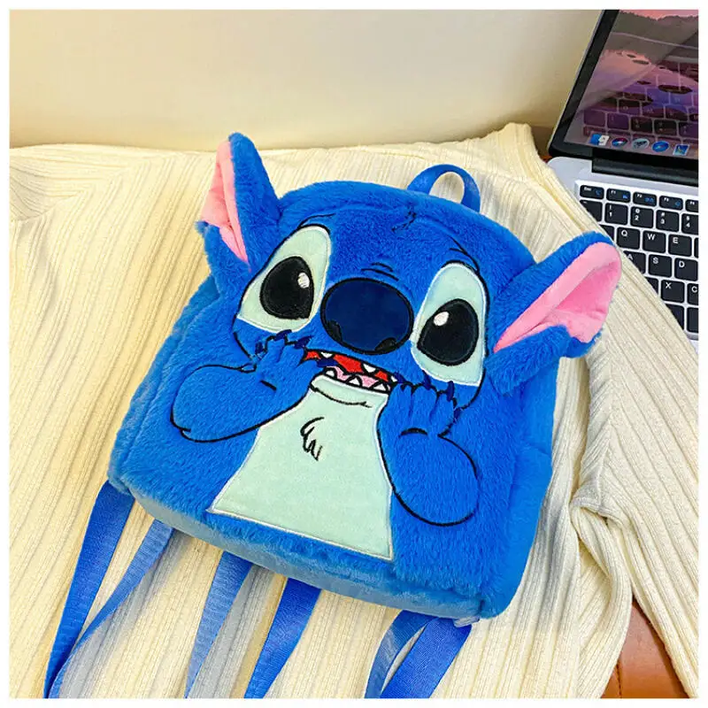 Anime Lilo & Stitch pluche rugzak blauw roze cartoon Stitch knuffel met verstelbare bandjes functionele schooltas voor kinderen