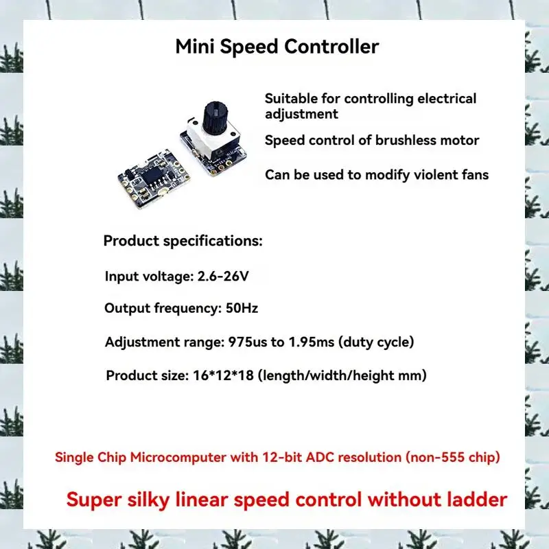 ABLG Mini Small Volume Rudder Electrome Chanical Adjustment Tester DIY Brushless Fan Simple Aircraft Model Motor PWM Governor