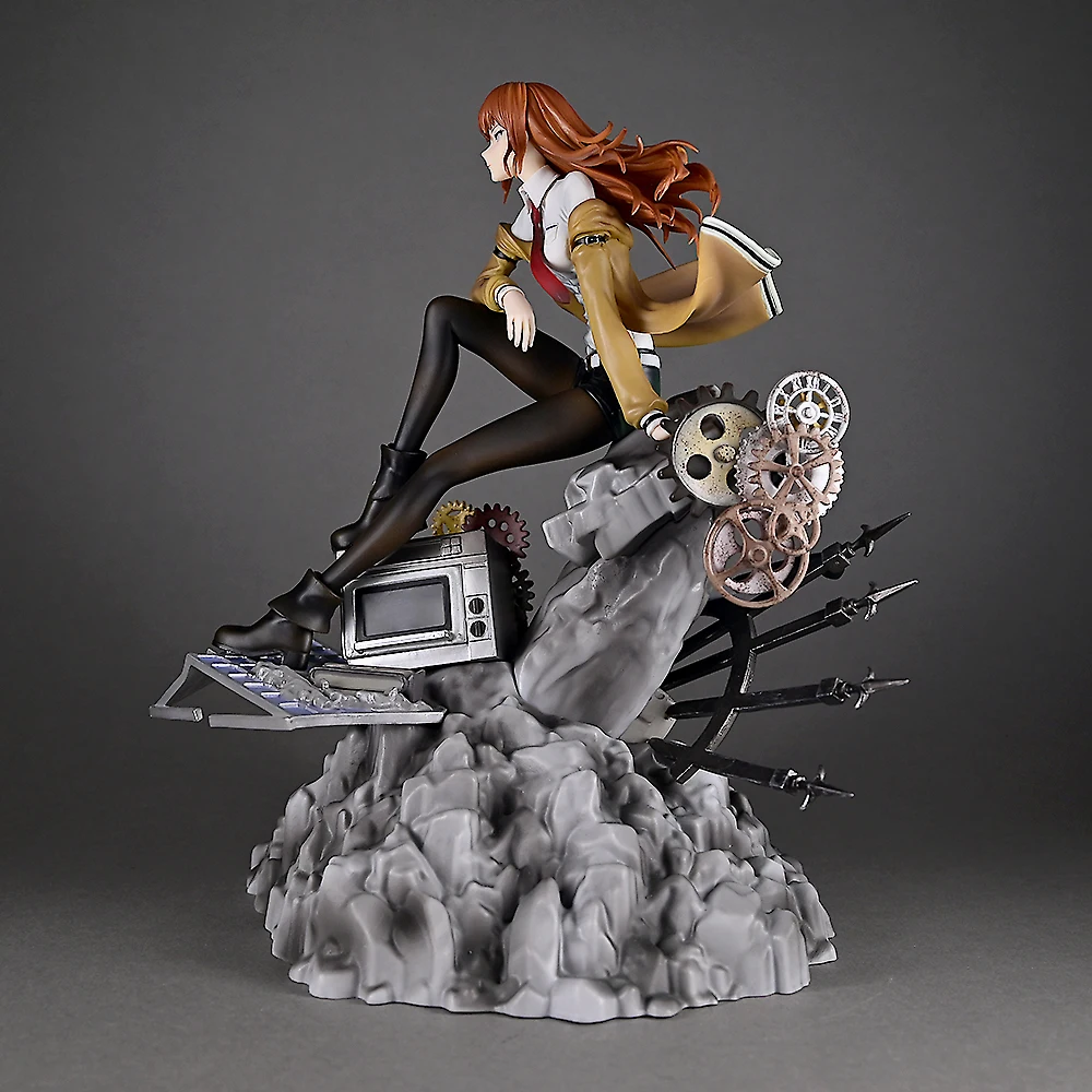 Nowa Figurka Anime Steins Gate Makise Kurisu 25cm z PVC, Piękna Statuetka Dziewczyny, Ozdoba na Biurko, Prezent Urodzinowy, Zabawka - Nowa Wyprzedaż