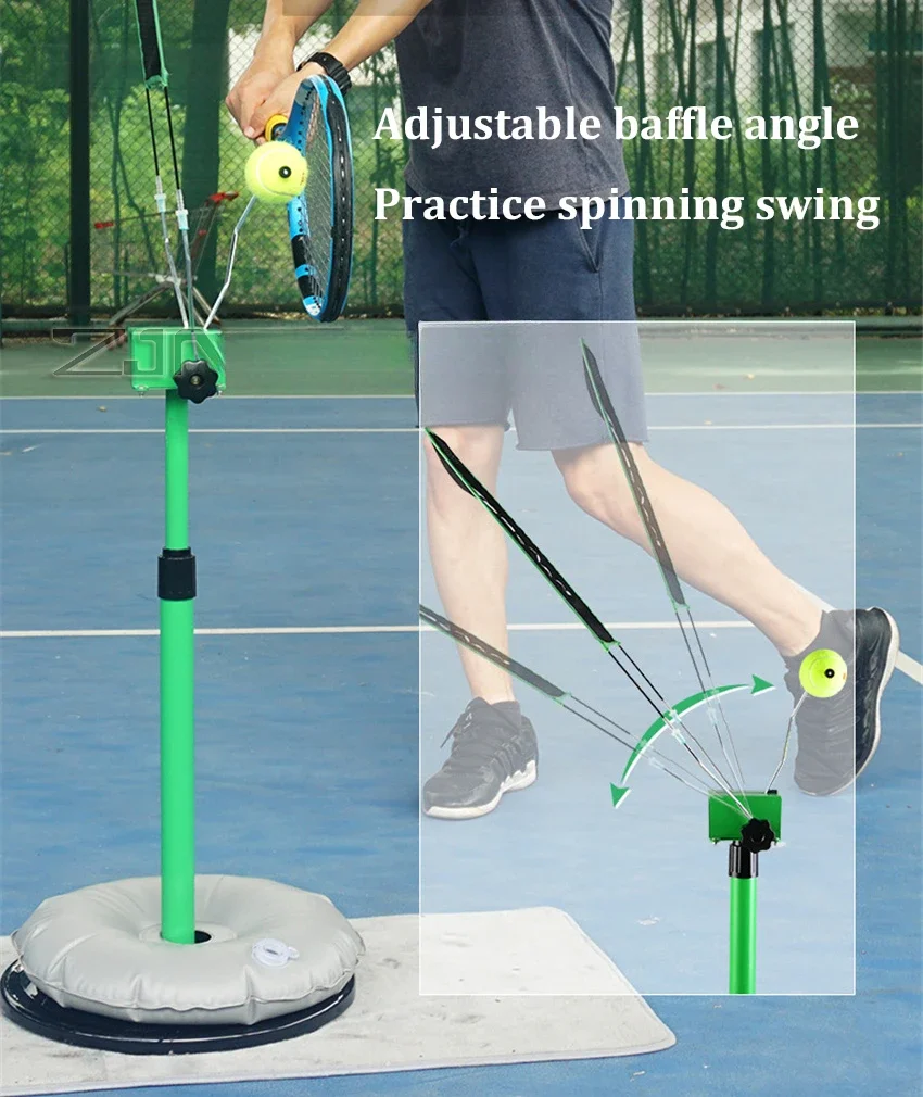 Tennis Trainer Professional Adjustable Tennis Machine Ball Accessories Training Tool Topspin Slice Service Actions Instructor