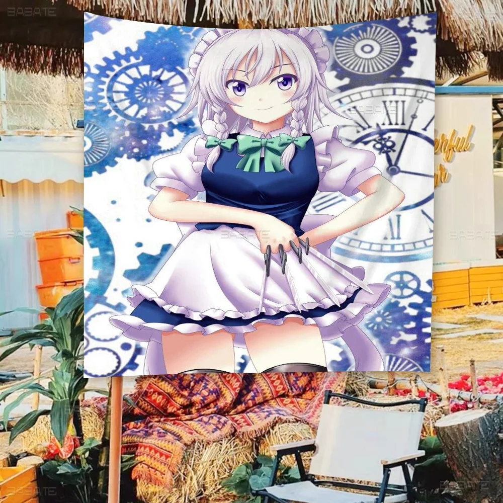 Touhou Project Izayoi Sakuya Large Size Flags Printing Patterns Interesting Birthday Party Decorations Banner