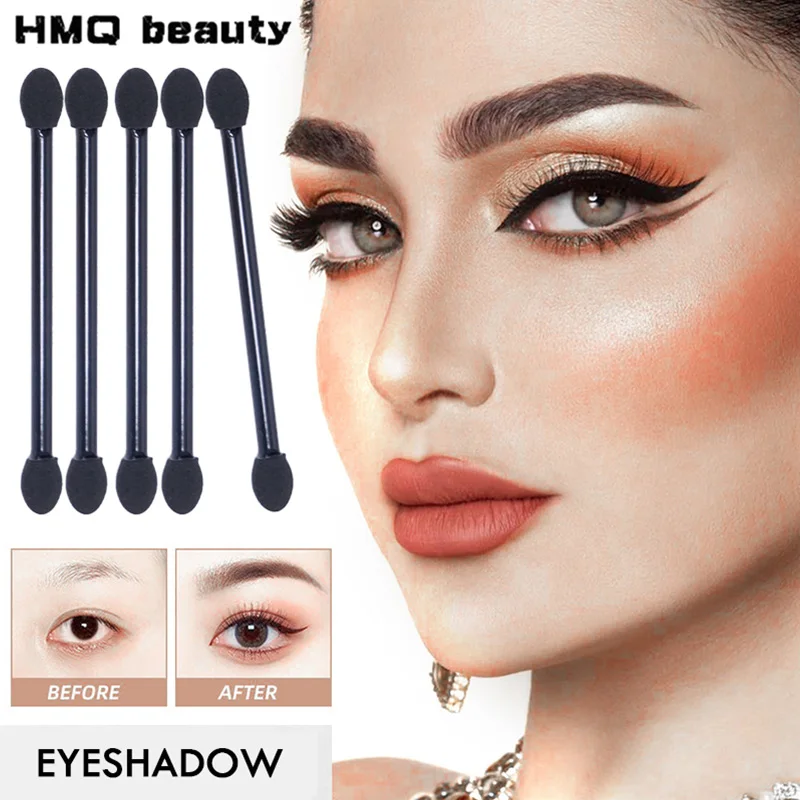 120/40 Stück Einweg-Lidschattenstifte mit Doppelkopf-Latexschwamm, tragbare Make-up-Tools für Base Beauty Smudge Make-up-Pinsel