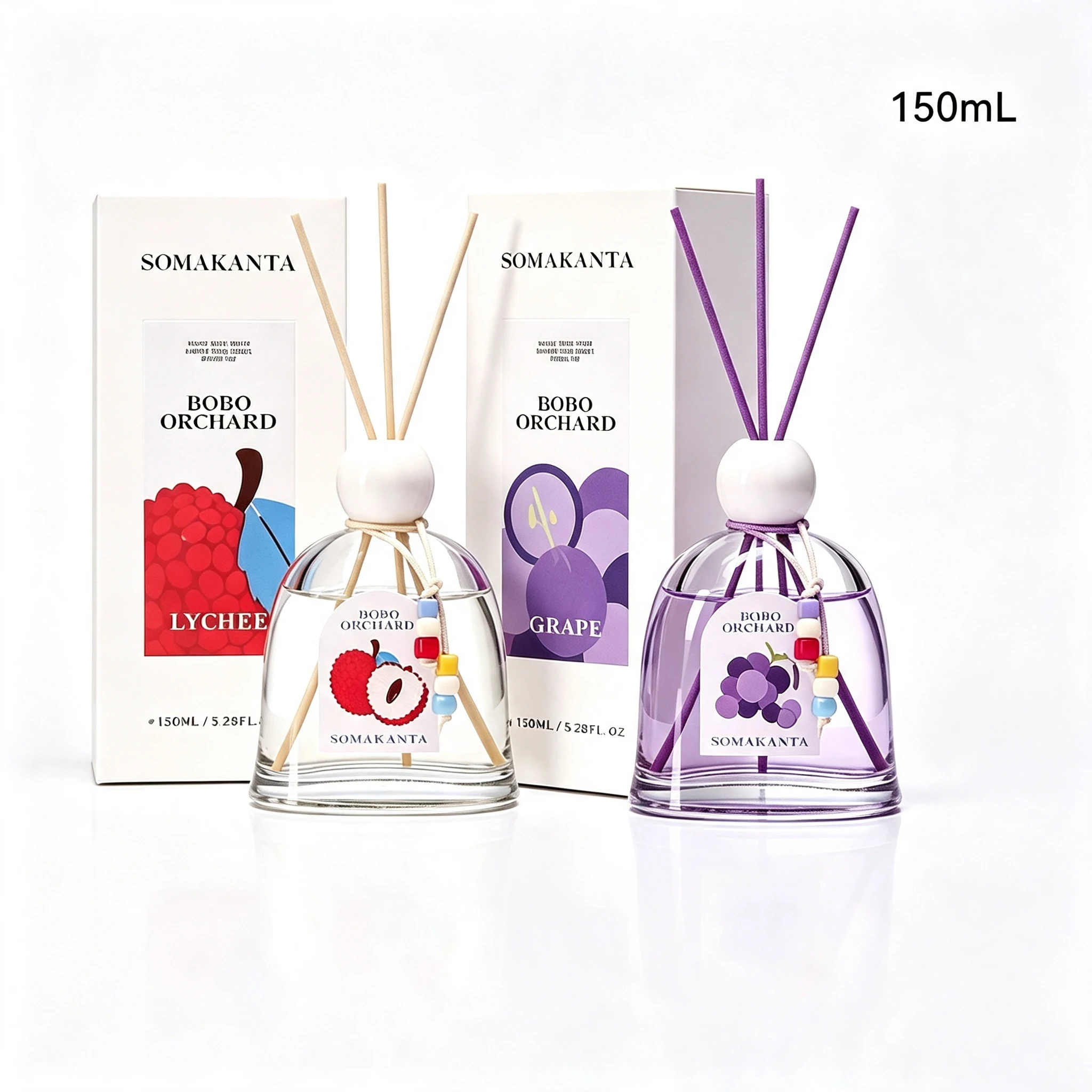 150ml Fruit Reed Diffuser Oil Apple Guava Lychee Grape Luxury Aroma Kit Hotel SPA Bathroom Deodorant Fragrance Ornament