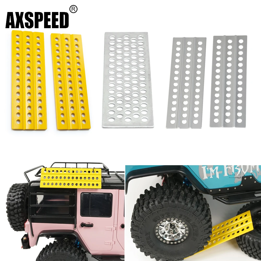 AXSPEED 2Pcs 120*39mm Metal Sand Ladder Recovery Board for 1/10 RC Car Crawler TRX4 TRX6 SCX10 RC Car Simulated Decoration Tools