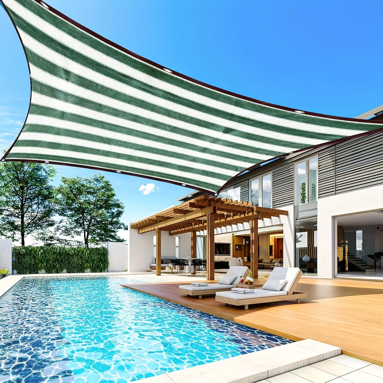 

The Fixed Sunshade Net on the Terrace Has a Stable Structure The High-Density Sunshade Ceiling Is Made of High-Quality Material.