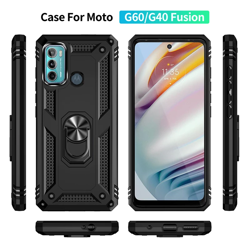 For Motorola Moto G40 Fusion Case Rugged Armor Shockproof Phone Case For Moto G31 G41 G51 G71 5G Magnetic Ring Holder Back Cover