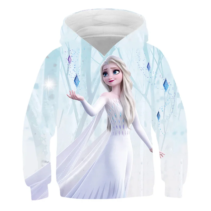 

Girls Disney Frozen Elsa Merry Christmas Cartoon Harajuku Hoodies Cute Anna Girls Autumn Tops Clothing Children Casual Pullovers